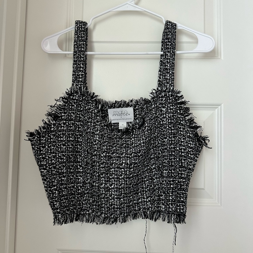 Anthropologie tweed crop top